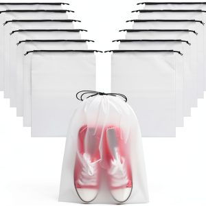 Shoe Bags Vorspack 13 Pack Transparent PE Drawstring White-0